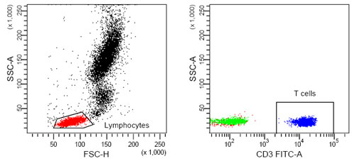 A figure showing a flow cytometry plot with a gate.